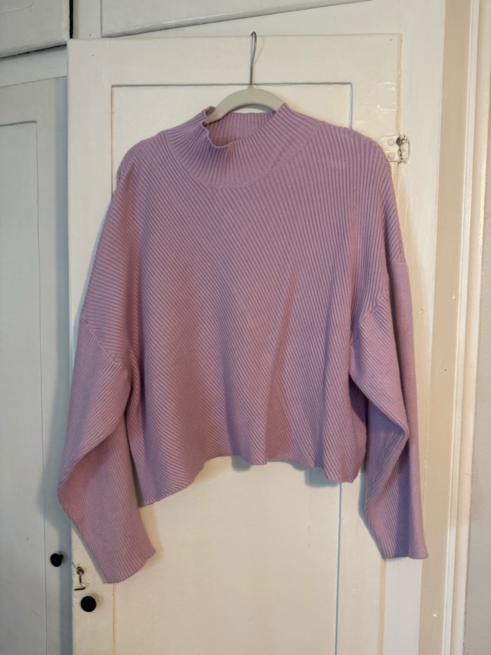 Maeve Lavender Cropped Cowl Sweater